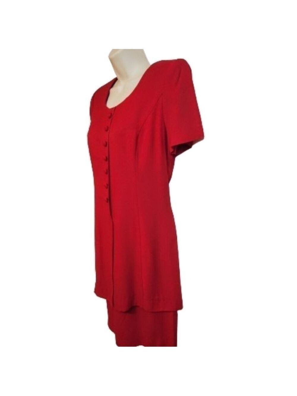 Petite Sophisticate Red Dress Petite Size 2 - Picture 5 of 13